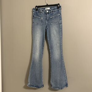 Garage Denim Low Rise Flare Jeans Medium Wash Size 28